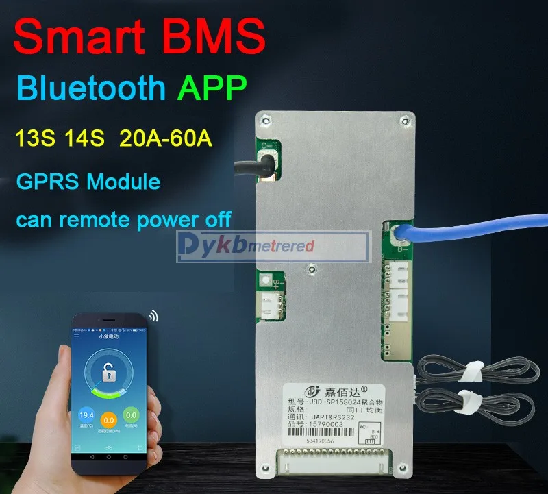 Защитная плата DYKB smart BMS 13S 14S 48 В 60A 40A 20A литий ионная литиевая батарея баланс пульт