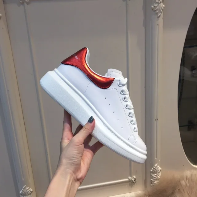 

2020 New Women Men Genuine Leather Women's Shoes Sports Running Shoes Sneakers Casual White Shoes