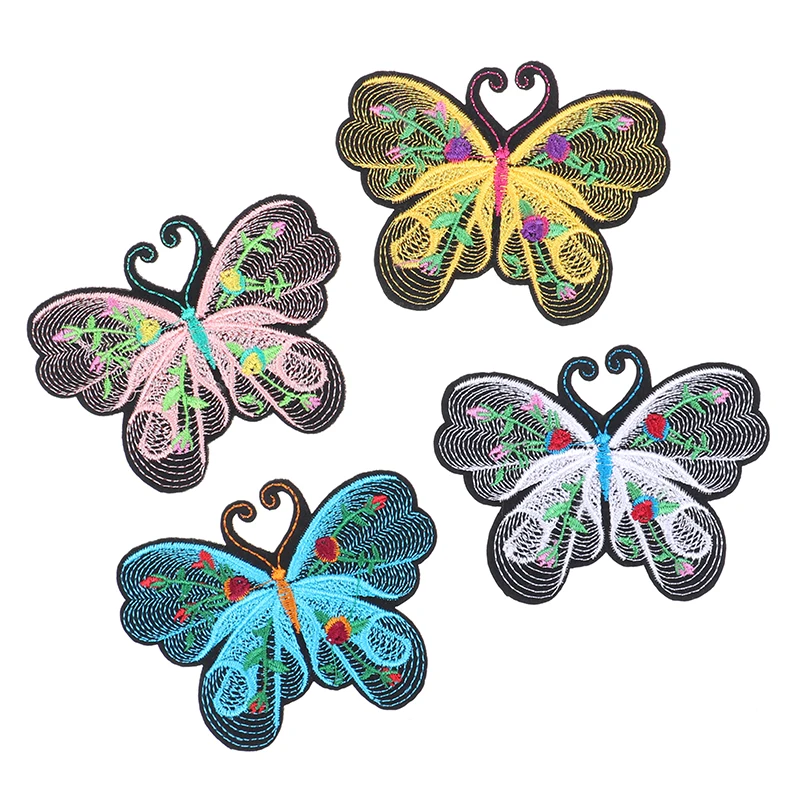 

5Pcs Mixed Iron On Patches For Clothing Multicolor Butterfly Embroidery Patch Appliques Badge Stickers For Clothes