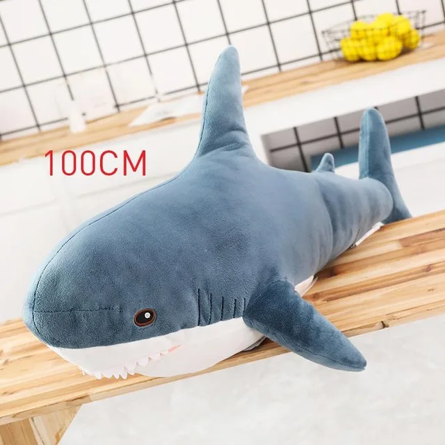 100cm 80-140 см гигантская Акула, плюшевая игрушка, мягкая плюшевая подушка для чтения в виде животных, подарок на день рождения, подушка, кукла, подарок для детей - Цвет: 100cm