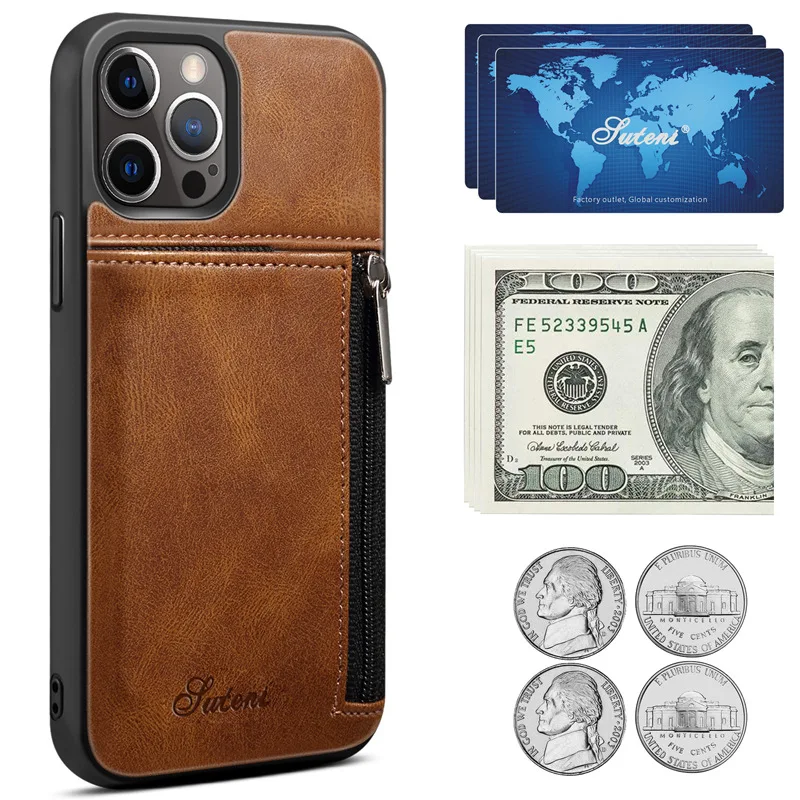 

IPhone12Pro Max Case Back Cover Card Insert Business Mobile Phone Accessories Protective PU IPhone 12 Mini Pro Max Case