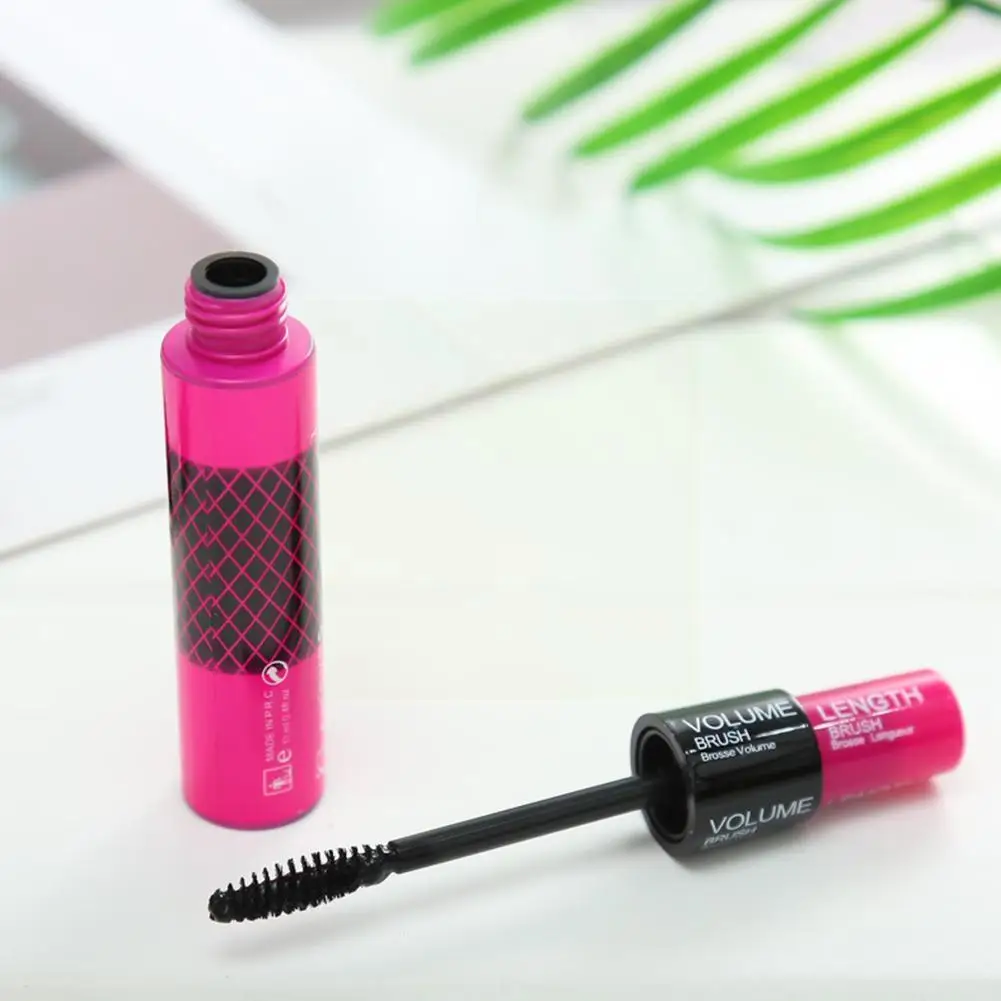 

Double effect mascara Silk Fiber Eyelash Volume Lengthening Lasting Waterproof Cosmetics Fast Eyelash Dry Mascara P7D6