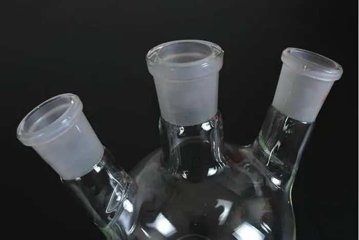 25 мл колба с круглым дном тремя горлышками стеклянная для кипячения лаборатории 3