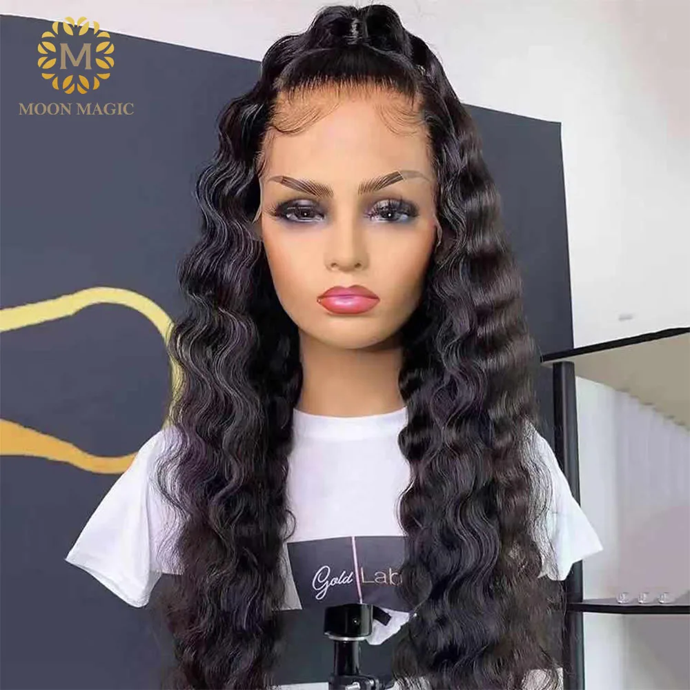 

Парик из натуральных человеческих волос с глубокой волной 13x6, парик на сетке спереди с предварительно выщипанными узлами, отбеленный парик ...