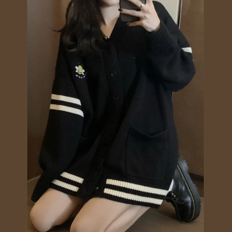 Черный свитер пальто Женский Зимний вязаный кардиган новый дизайн 2021 для