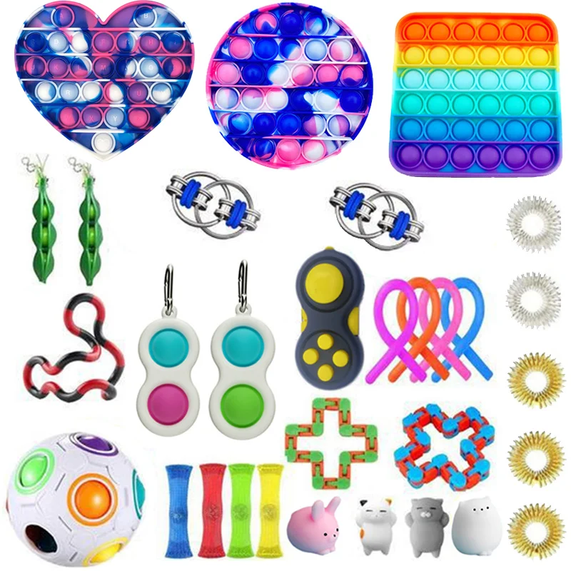 

Pop Fidget Toys Anti Stress Set Stretchy Strings Push Gift Pack Adults Children Squishy Sensory Antistress Relief Figet Toys