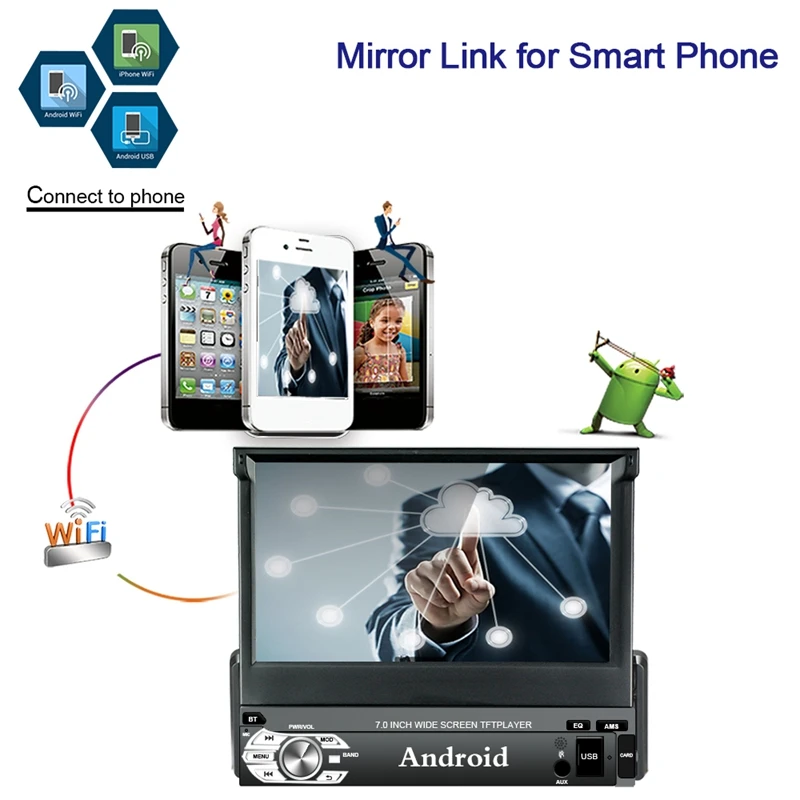 Android 9 0 автомобильное радио стерео 7 дюймовый емкостный пресс экран высокой