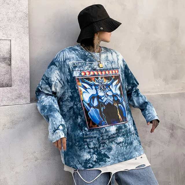 Забавный мультяшный принт мужские толстовки 2019 Harajuku уличная одежда Повседневный