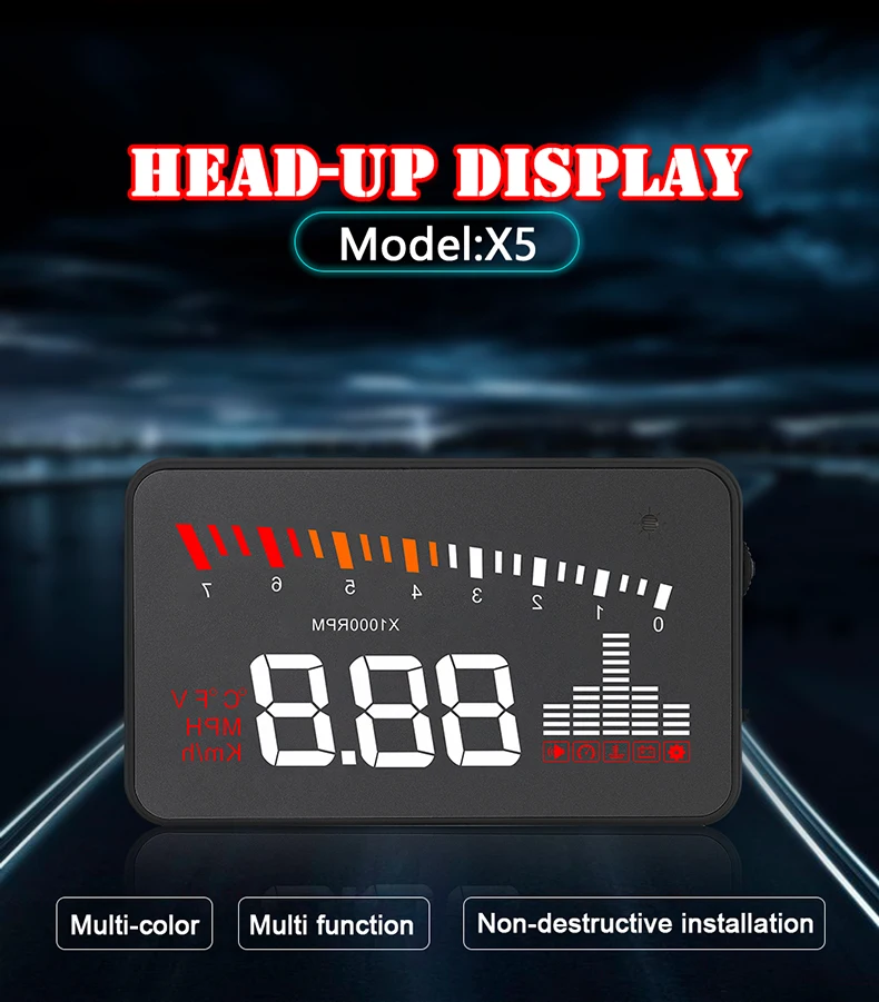 Автомобильный дисплей HUD obd2 прибор для диагностики автомобиля с датчиком