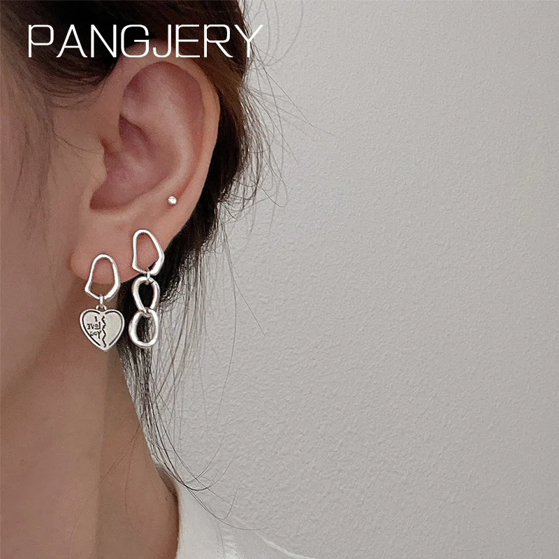 

PANGJERY 925 серьги в виде любящего сердца для женщин новые модные креативные геометрические украшения для вечеринки Подарки предотвращают алле...