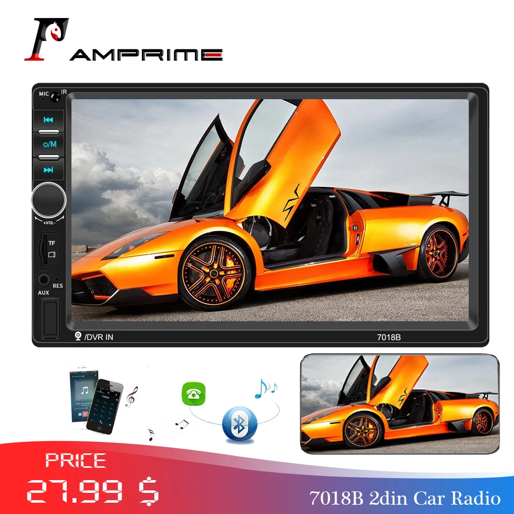 AMPrime 7018B Авторадио 2din автомобильный мультимедийный MP5 плеер 7 &quotАвто Стерео Bluetooth