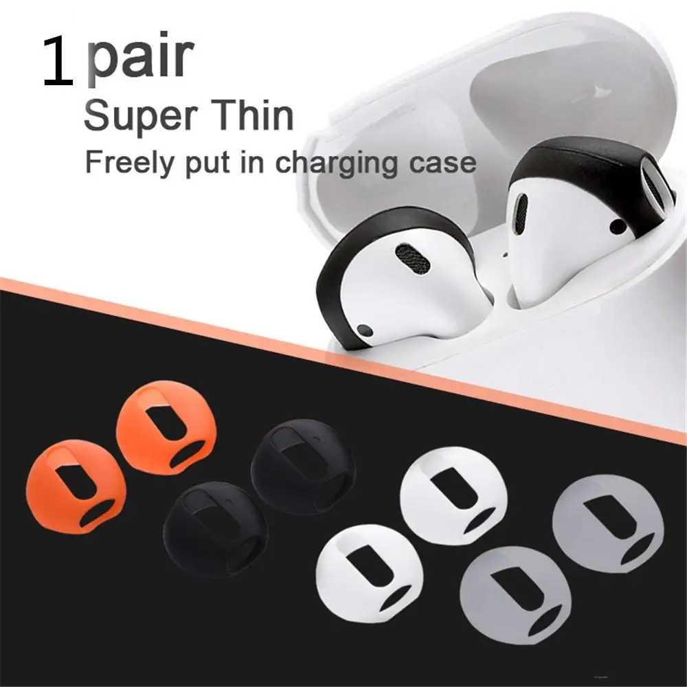 

New Fashion Color 2 Pairs Soft Ultra Thin Earphone Tips Anti Slip Earbud Silicone Earphone Case Cover For Apple AirPods Earpods