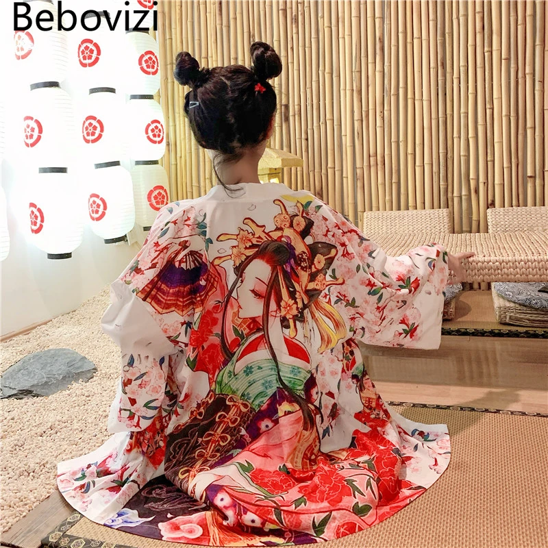 Bebovizi аниме гейш Рубашка с принтом для костюмированной вечеринки в японском