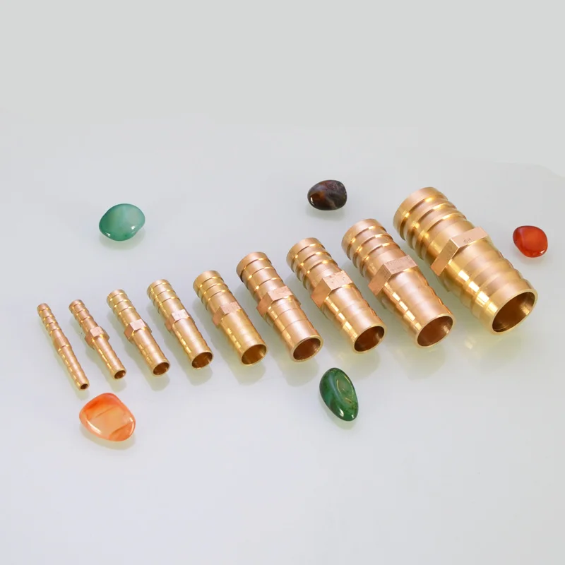 

Brass Straight Hose Pipe Fitting Double pagoda barbed Double insertion of soft hose connector adapter jointer 6 8 10 12 25mm