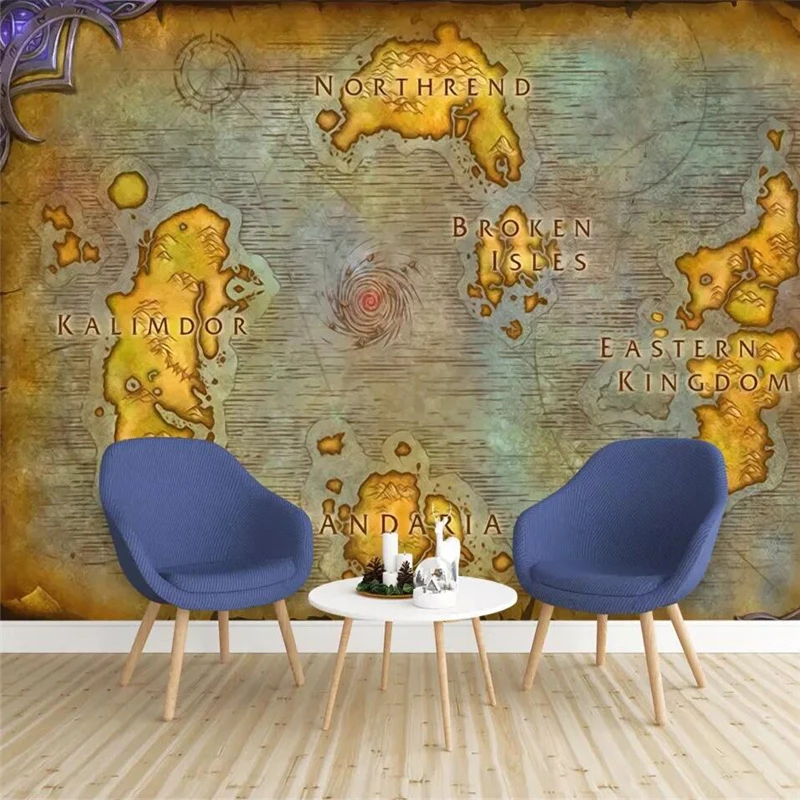 

Прямая поставка пользовательские обои 3d Европейская древняя карта онлайн игра World Of Warcraft карта фон настенная бумага Papel де Parede