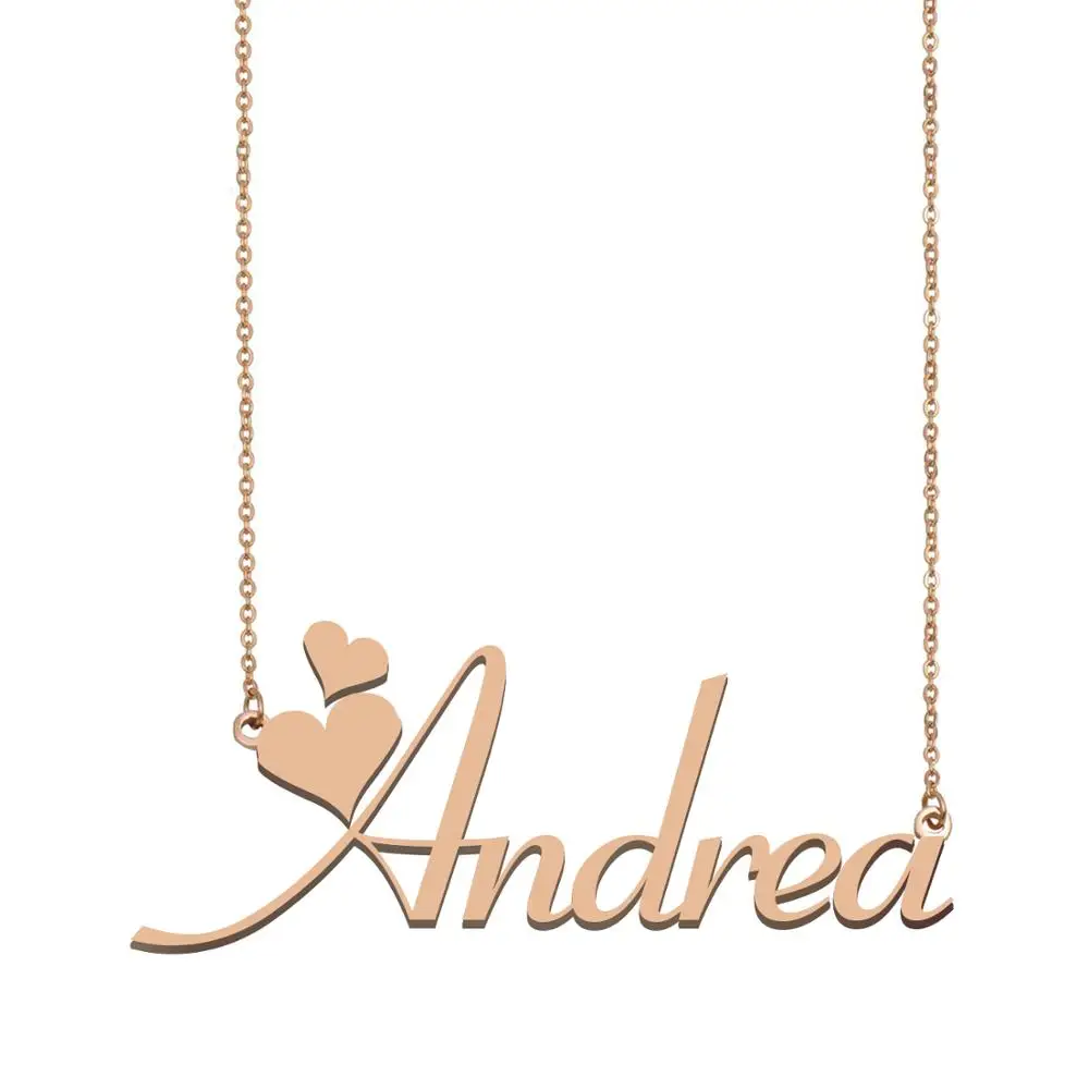 Andrea Name Necklace, Custom Name Necklace for Women Girls Best Friends Birthday Wedding Christmas Mother Days Gift