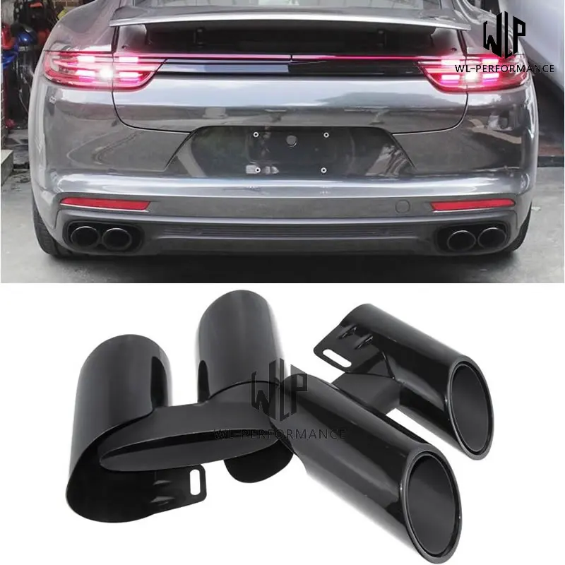 971 Stainless Steel Muffler Exhaust Pipes End Tips Exhaust tail throat For Porsche Panamera 970 4S Turbo GTS 17-18