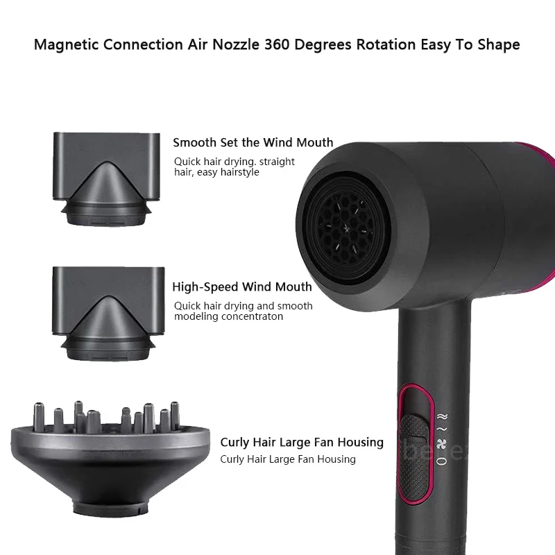 Фен для волос Anion профессиональный сушилка с контролем температуры и горячим