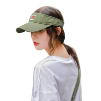 all match summer couple hat coconut tree embroidery topless baseball cap female sunscreen sun hat smog blue