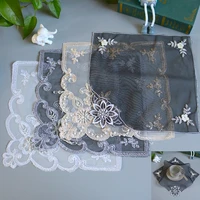 2021 hot new lace round embroidery table place mat christmas pad cloth placemat cup mug dining tea coaster coffee doily kitchen