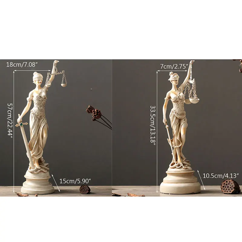 

Creative Greek Goddess Themis Statue Sculpture Home Decoration Accessories Resin Figurines Crafts Showcase Ornaments Sward Lady
