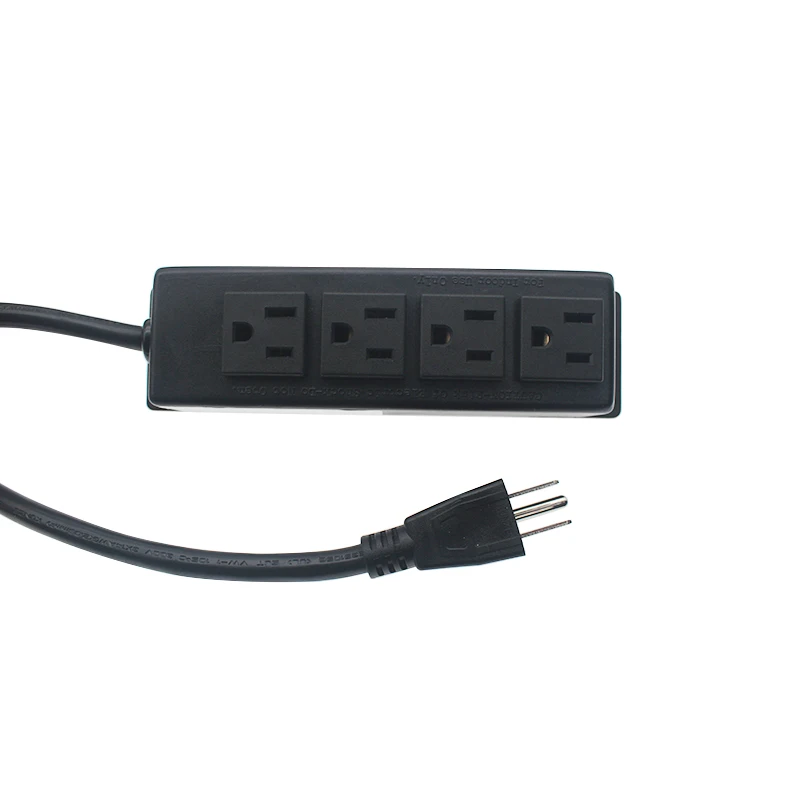 

Черная оболочка электрическая розетка удлинитель с 4 США штепсельная розетка 1,5 м кабель питания для домашнего офиса отеля прибор UL CE Rohs