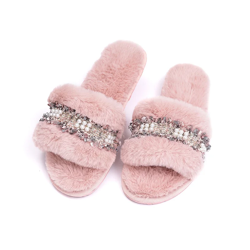 Women Home Slipper Winter Warm Shoes Woman Slip On Flats Slides Female Faux Fur Slippers Indoor Flip Flops | Обувь