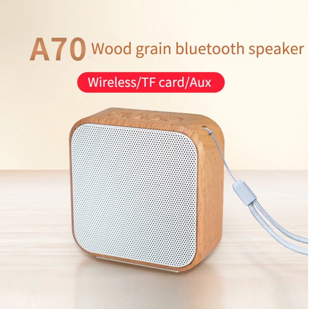 A70 деревянный портативный беспроводной динамик винтажный мини с Bluetooth микрофоном