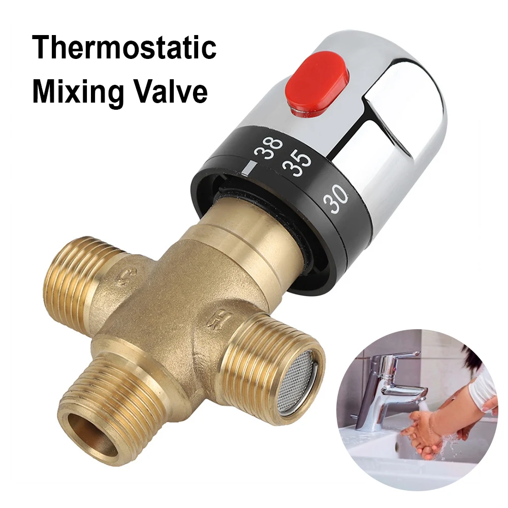 

Brass Thermostatic Mixing Valve Constant Water Temperature Shower Faucet Valve Thermostat Bathroom Kitchen Tap Mixing Valve