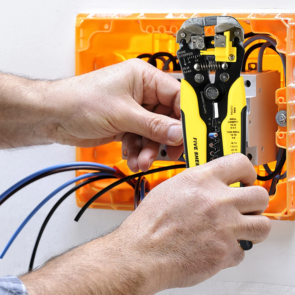 

QHTITEC Automatic Wire Stripping Plier Wire Cable Cutters Cutting Crimping Pliers Wire Terminals Multifunctional Stripping Tools