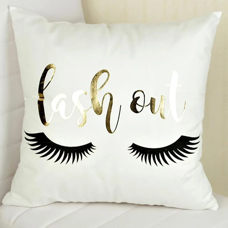 

45*45cm Hot Stamping Process Fashion Element Printed Decoration Pillowcases 100% O5V2 Pillow For Bedroom Polyes Breathable V1O2