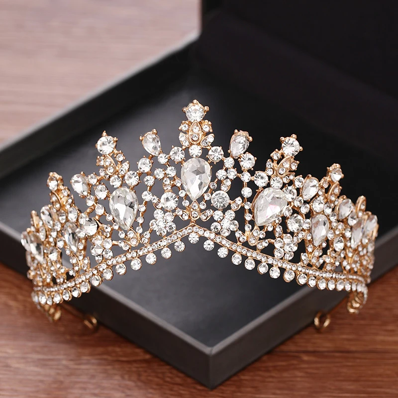 

Baroque Crystal Tiaras And Crowns Wedding Hair Accessories Bridal Princess Diadem Rhinestone Wedding Crown Tiara Hair Ornaments