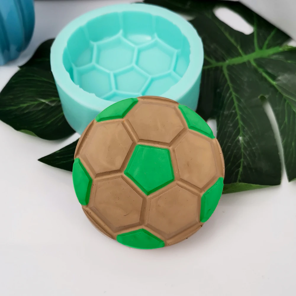 2D Football Soccer Spheroidal Shape Candle Soap Silicone Mold DIY Handmade Aromatherapy Mould Home Decoration DIY Crafts