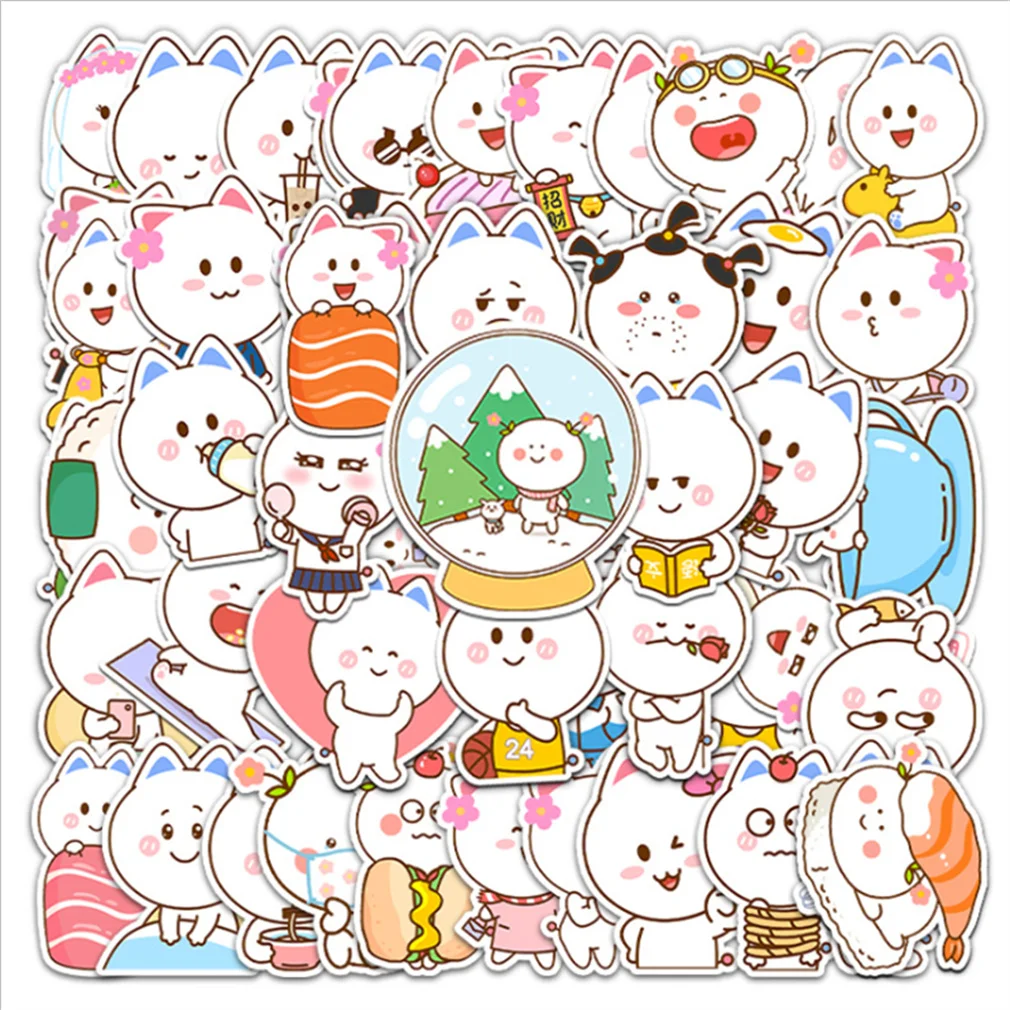 

10/30/50PCS Cartoon Cute Emoticon Bag Suitcase Waterproof Graffiti Laptop Skateboard Guitar Toy Decoration Sticker Wholesale