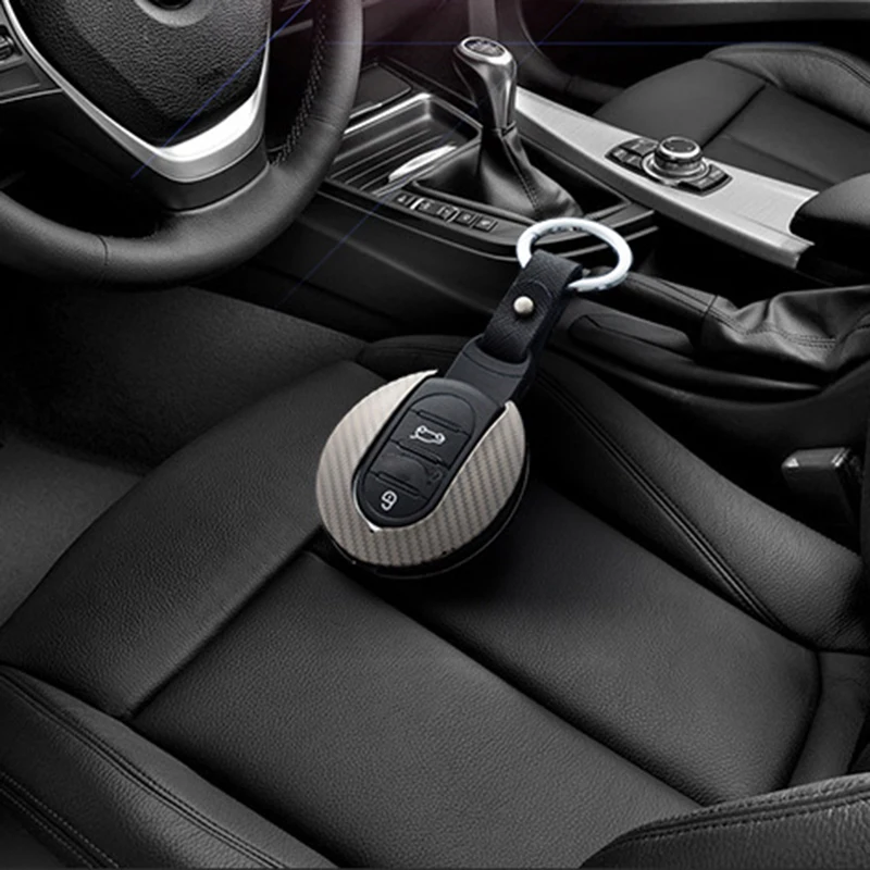Чехол для автомобильного ключа Обложка кольцо отделка оболочка из углеродного