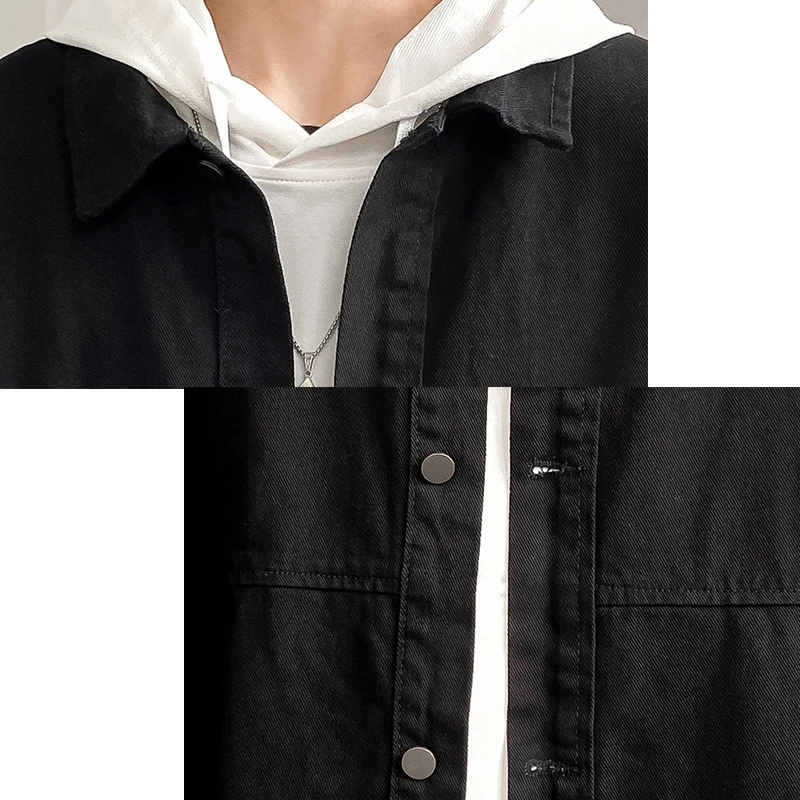 Простая джинсовая куртка для мужчин черная классическая универсальная