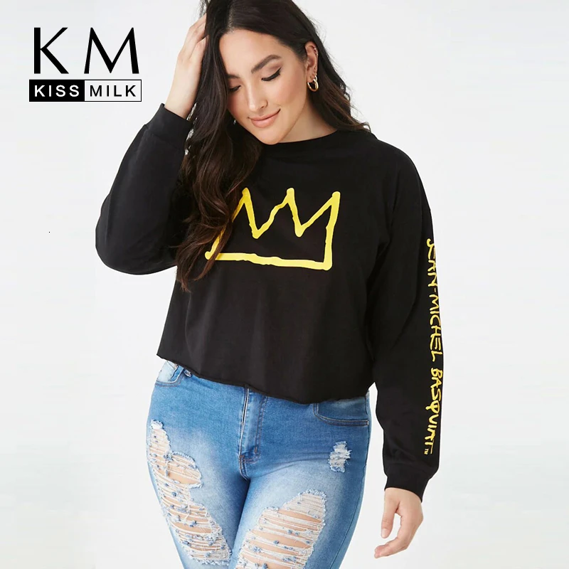 Kissmilk 2020 Новая мода осень Простой Большой размер контрастная желтая корона с