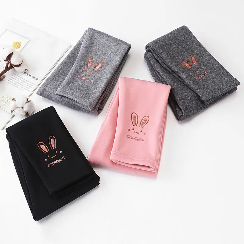 Детские бархатные плотные леггинсы с мультяшным рисунком для осени и зимы Новые