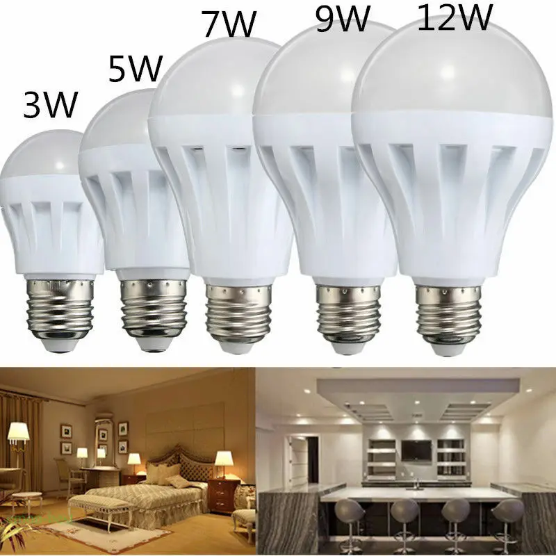 

LED Bulb Light Bombilla Spotlight Lighting E27 AC 220V Cold/Warm White Lamp 3W 5W 7W 9W 12W 15W Lampada Energy Saving LED Lights