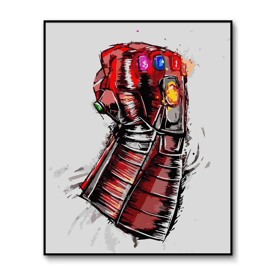 Цифровая картина Marvel DIY танос маслом Infinity Gauntlet Постер изображение по номерам
