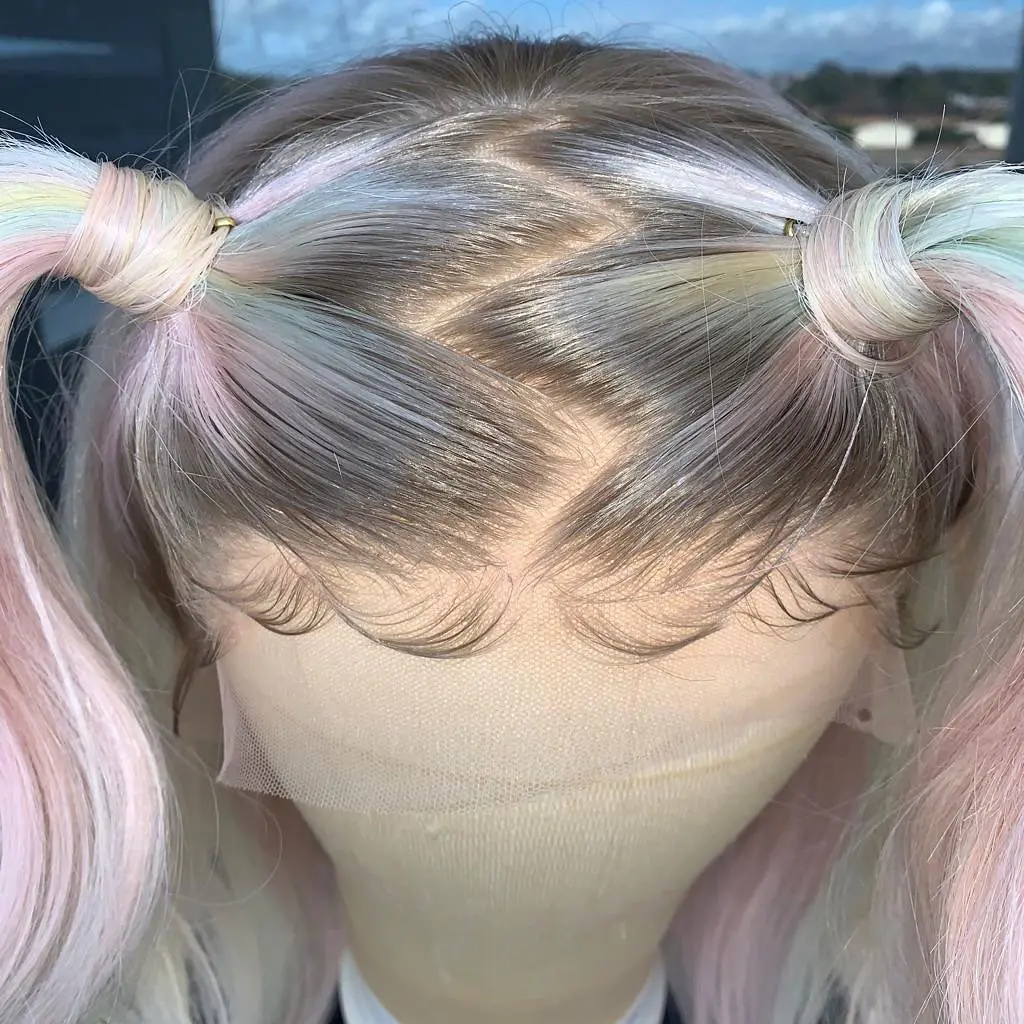 

ALIFITOV Ombre White Pink hd Lace Brazilian Remy Human Hair Lace Front Wigs For Black Women