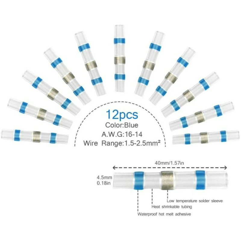 Стыковые Термоусадочные соединители 60 шт. ОБЖИМНАЯ проволока для пайки морской