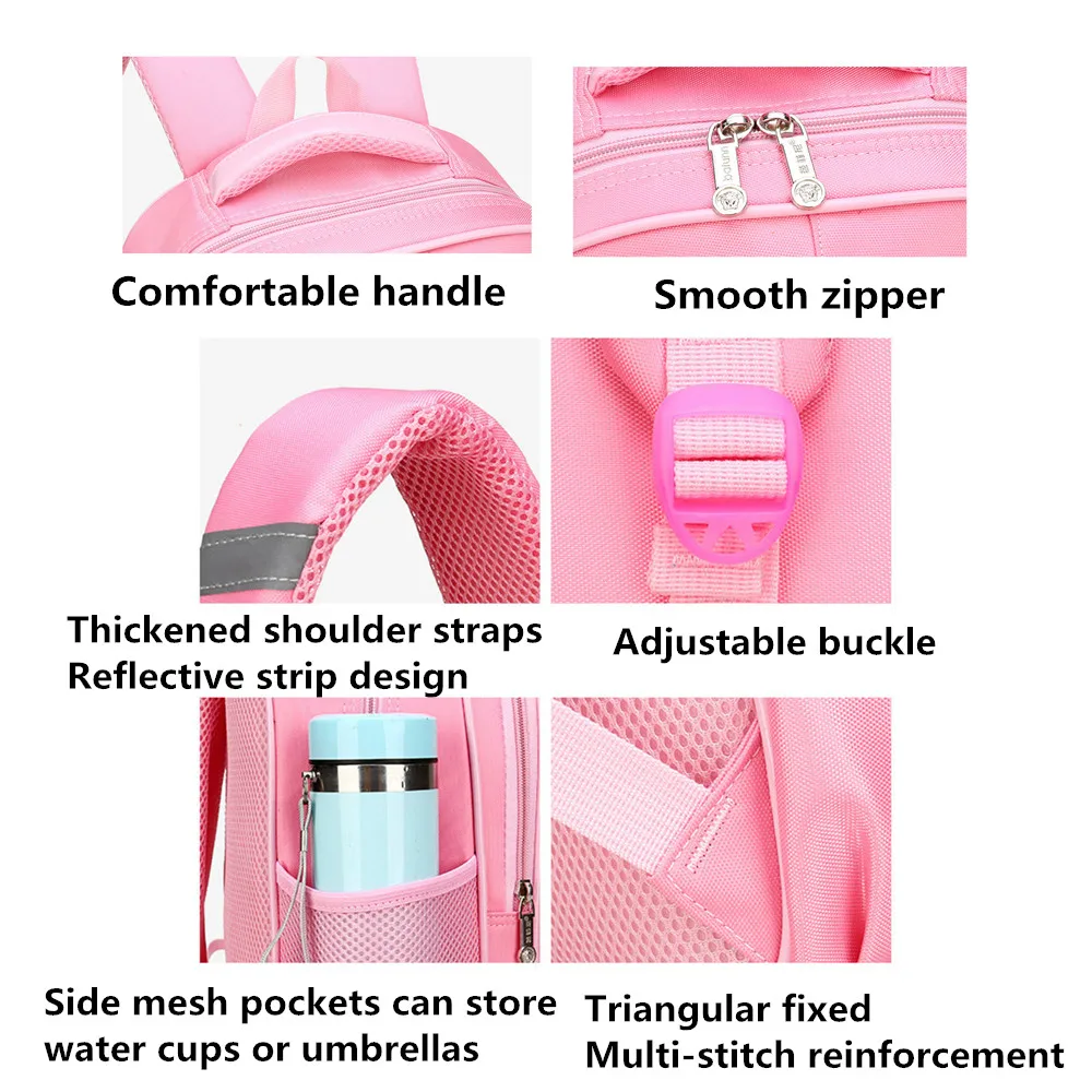 2 шт./компл. Детские рюкзаки принцессы школьные ранцы с бантом для девочек