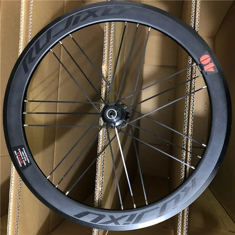 Rujixu - Pro S40 G3 20 спиц гладкие прямые дюймовые 406 451 40 мм колеса из углеродного волокна