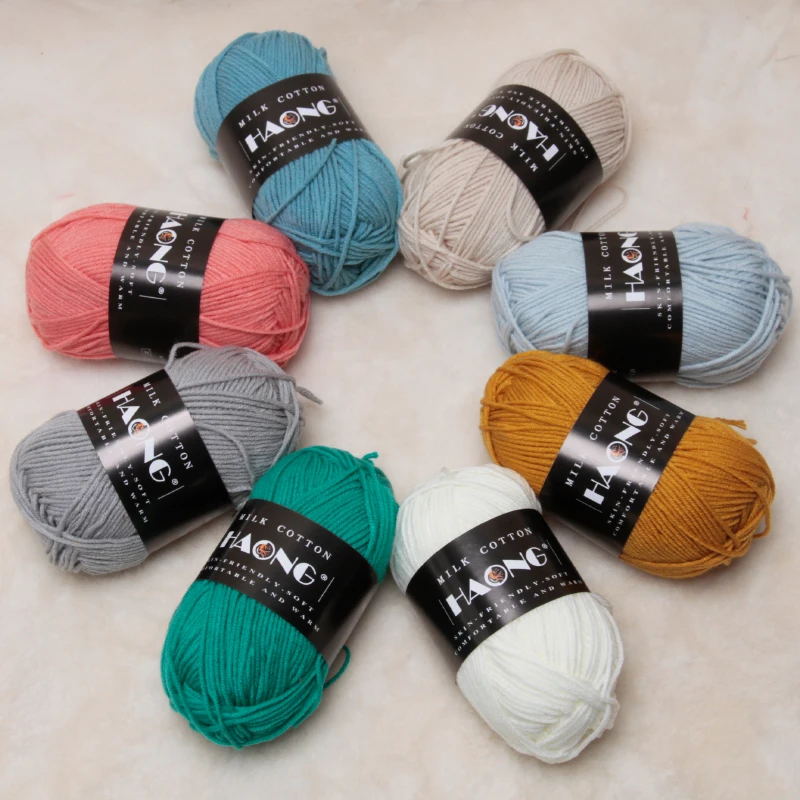 50 Grams/Ball Crochet Cotton yarn For knitting Bargain Baby Milk Thread Worsted Handmade Cheap Cardigan Scarf Hat Sw | Дом и сад