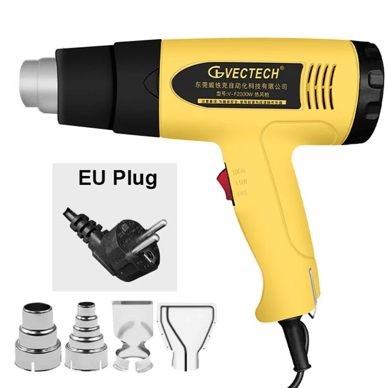 

2000 Вт 600 градусов 220 В ЕС промышленный тепловой фен, терморегулятор, тепловые пушки, термоусадочная упаковка, термообогреватель