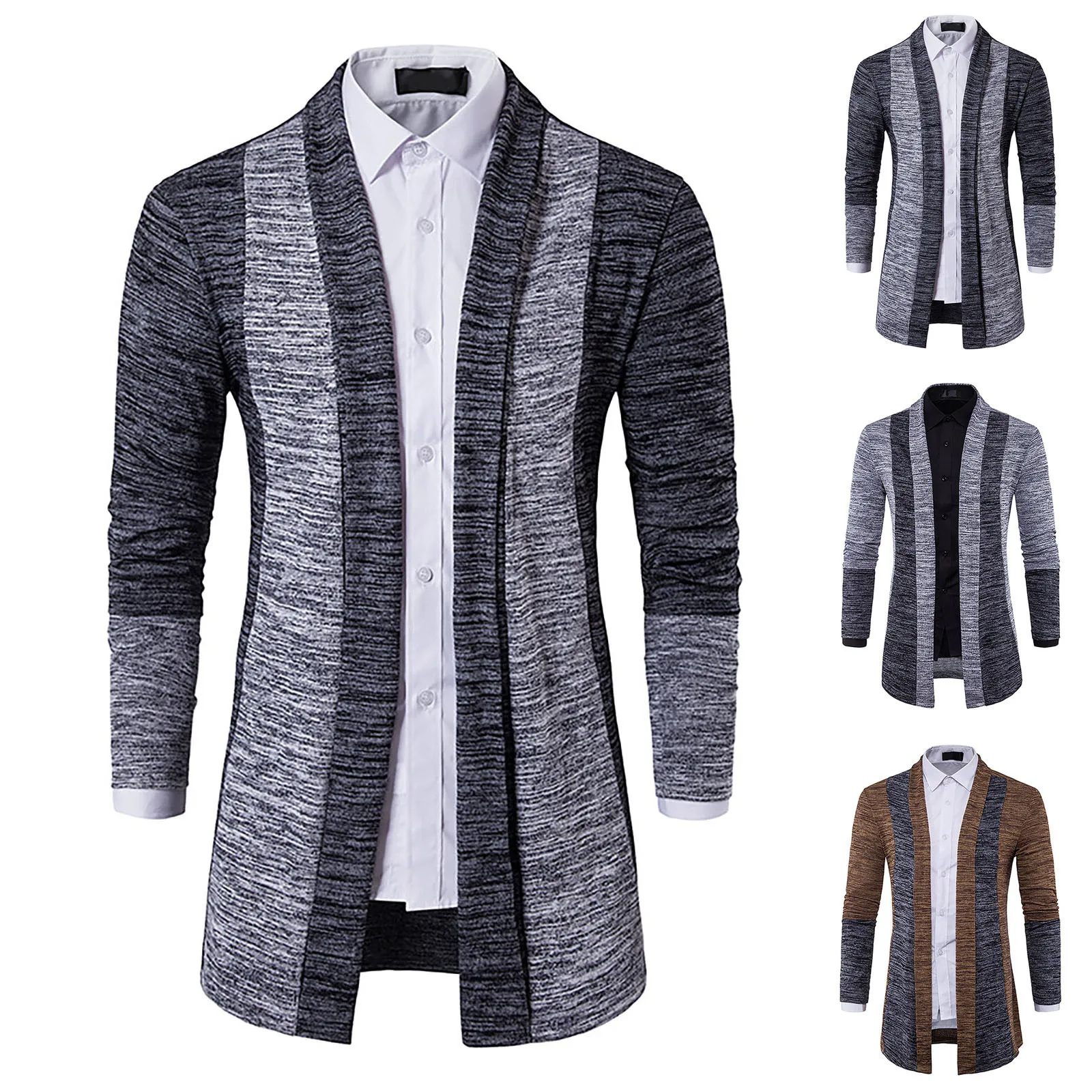 

Новинка 2021, мужской кардиган в стиле ретро, свитер контрастных цветов с надписью Cong-Cleeved, куртка, универсальная верхняя одежда