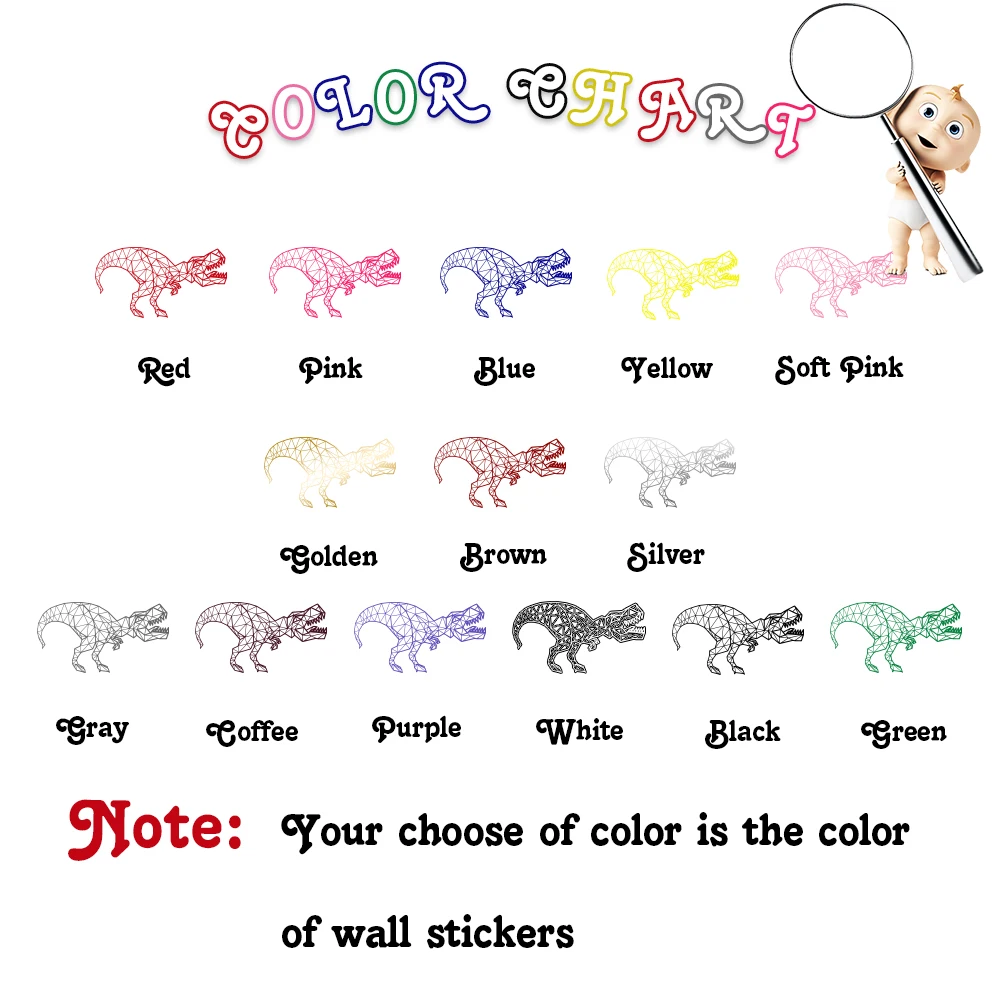 Геометрический Декор T Rex наклейки на стену Динозавр для детской комнаты декор