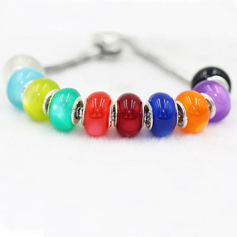 Бусины кошачий глаз для изготовления ювелирных изделий цепочки Пандора змейка