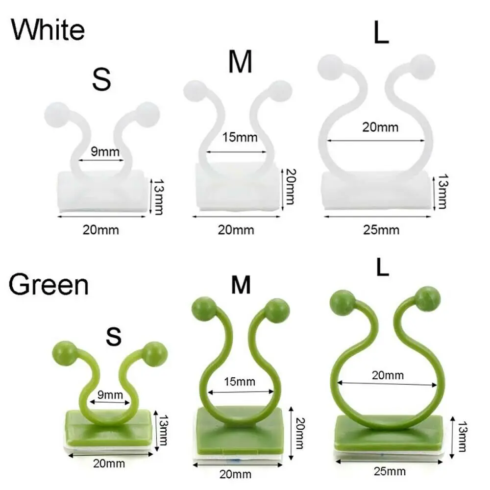 

10pcs/set Plant Climbing Clips Vines Fixture Wall Fixing Clamp Sticky Hook Green Basket Holder Soporte De Canasta Verde